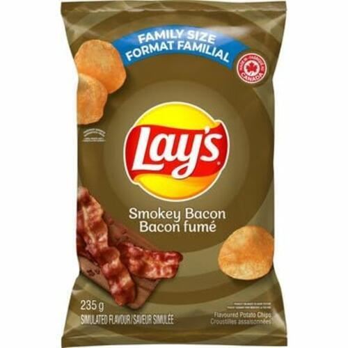 Lays Smokey Bacon Potato Chips, 235g/8.3oz 2 BAGS