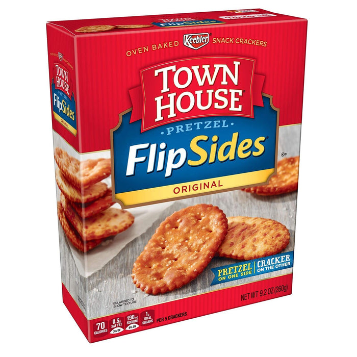 Kellogg's Town House Pretzel FlipSides Thins, Snack Crackers, 9.2oz 12 BOXES