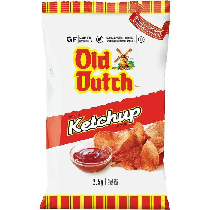 Old Dutch Ketchup Potato Chips, 180g/8.2oz (Full Case of 14)