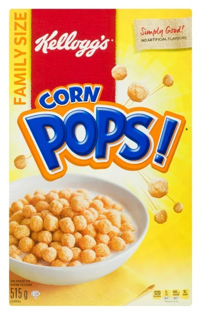 Kellogg's Canadian Corn Pops Cereal, Family Size, 515g
