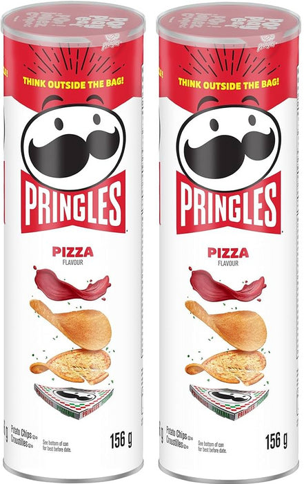 Pringles Potato Chips, Pizza Flavour, 156g/5.50oz Each 2 Cans