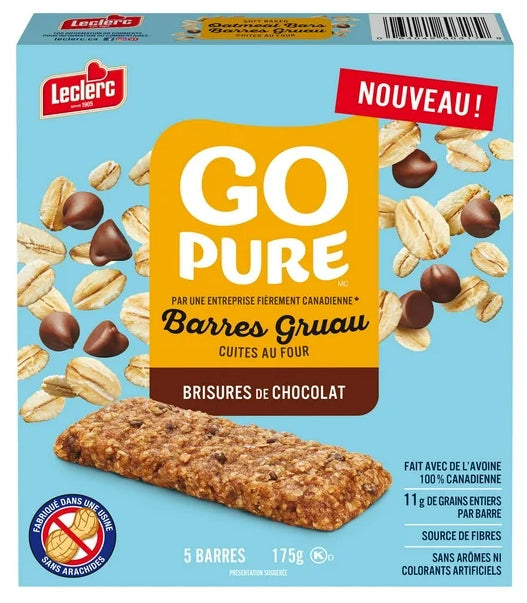 Go Pure Oat Soft Baked Chocolate Chip Bars, 5 Bars, 175g