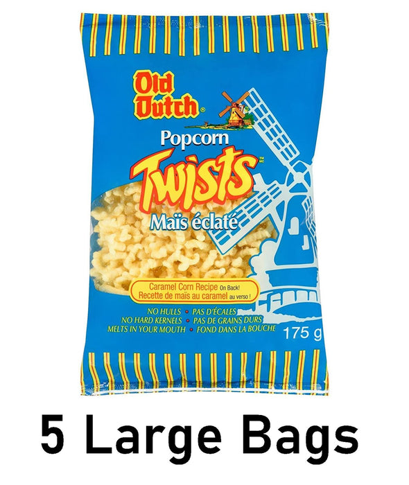 Old Dutch Popcorn Twists Puff Corn Snack, 175g/6.1oz Each 5 Bags - CanadaGrocery