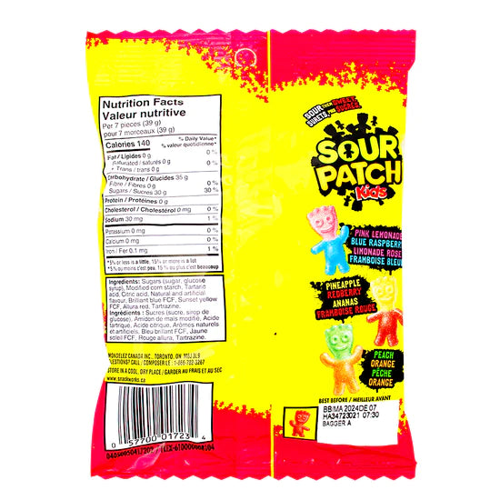 Maynards Sour Patch Kids Big Heads Gummy Candy 154g/6.5oz Each 9 Bags