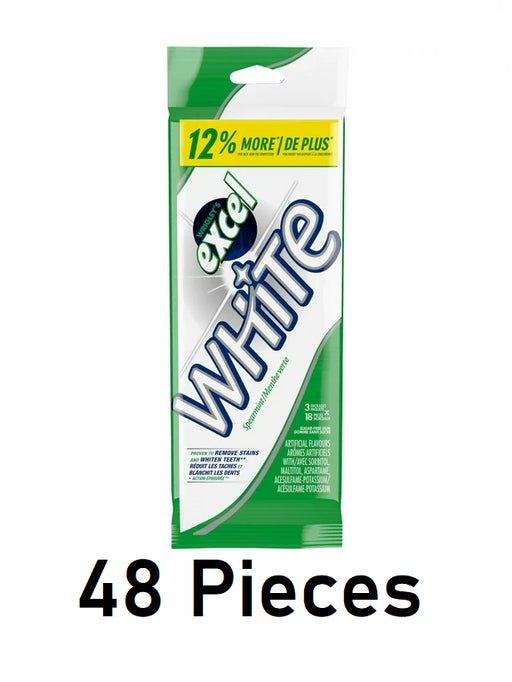 Excel White Spearmint, Teeth Whitening, Sugar Free Chewing Gum 18pc Each 3 Packs - CanadaGrocery