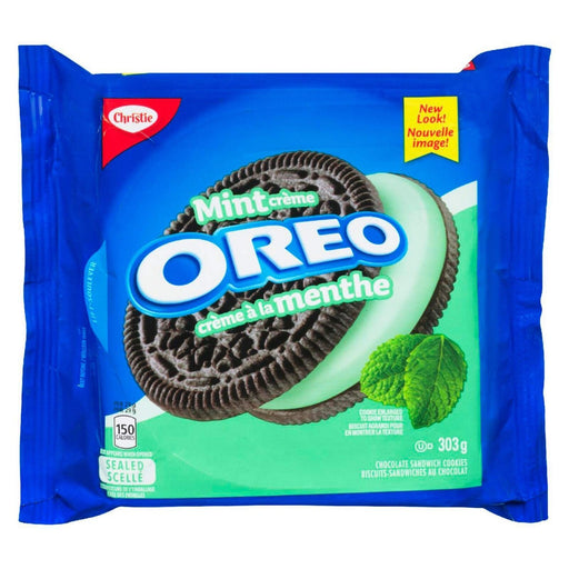 Oreo Mint Creme Chocolate Sandwich Cookies 303g - CanadaGrocery