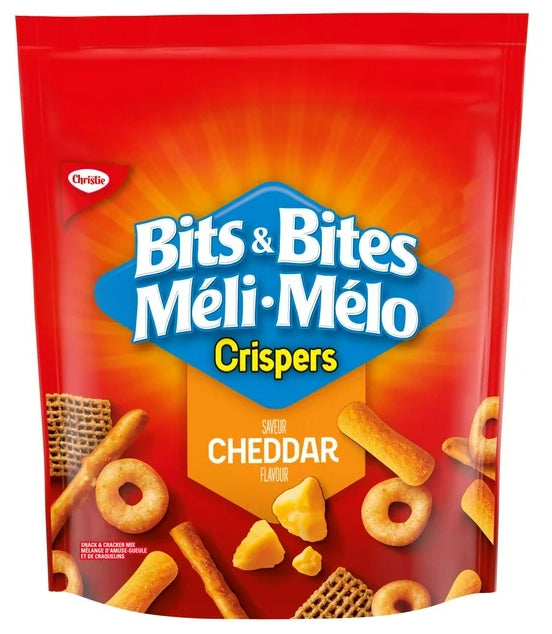 Crispers Bits & Bites Cheddar Snack and Cracker Mix, 145g