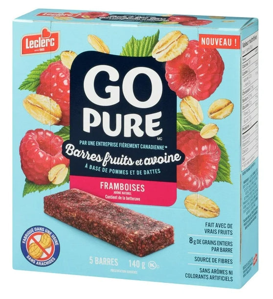 Go Pure Raspberry Fruit & Oat Bars, 5 Bars, 140g