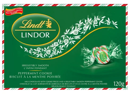 Lindt LINDOR Peppermint Cookie Milk Chocolate Truffles, 120g