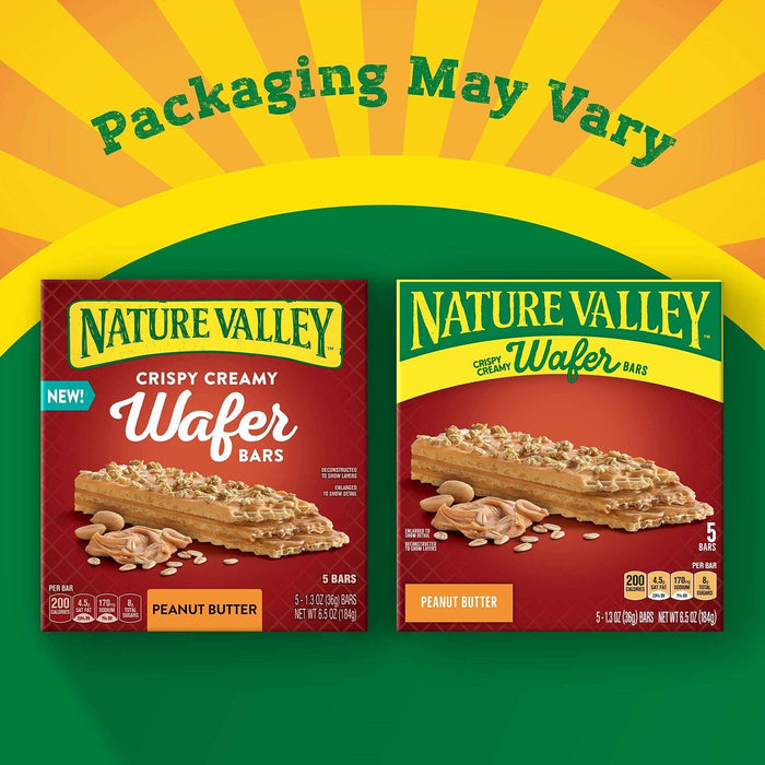 Nature Valley Crispy Creamy Peanut Butter Wafer Bars 6 Boxes (30 Bars)