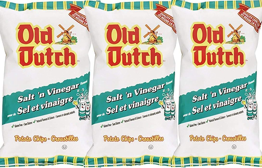 Old Dutch Salt & Vinegar Potato Chips 235g 3 BAGS