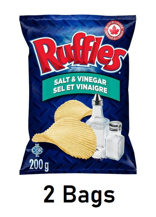 Ruffles Salt & Vinegar Potato Chips 200g/7.05oz Each 2 Bags