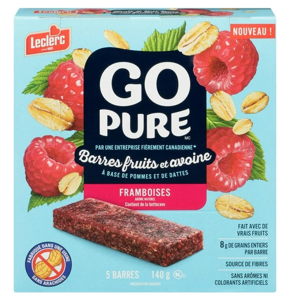 Go Pure Raspberry Fruit & Oat Bars, 5 Bars, 140g