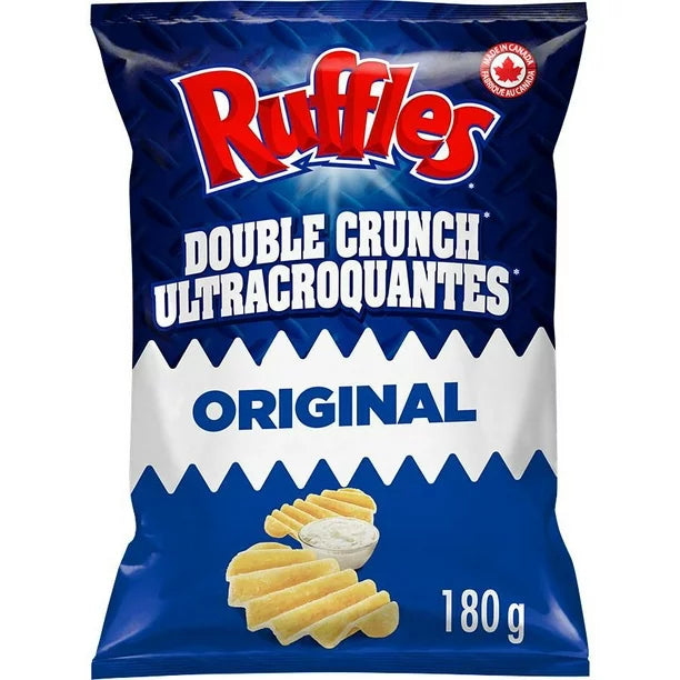 Ruffles Double Crunch Original Potato Chips, 180g/6.3oz - CanadaGrocery