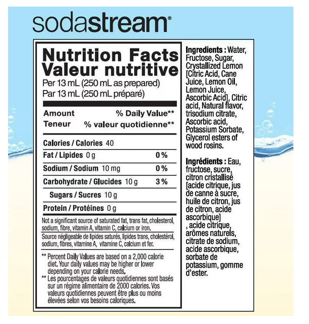 SodaStream Waters, HomeStyle Lemonade Flavour Drink Mix, 440mL