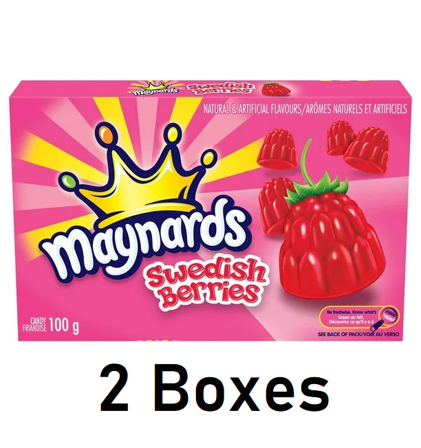 Maynards Swedish Berries Candy, 100g/3.5 oz Each 2 Boxes