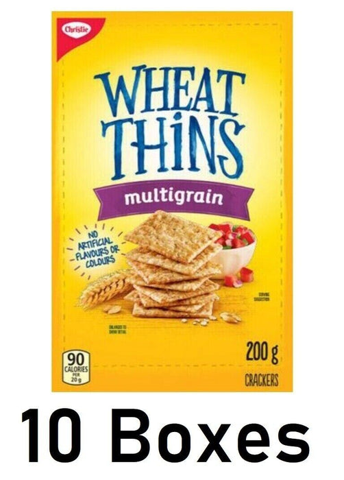 Christie Multigrain Wheat Thins Crackers 200g Each 10 Boxes