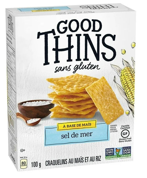 Good Thins, Sea Salt, Gluten Free Corn Crackers, 100g