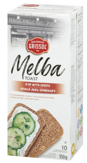 Boulangerie Grissol Melba Toast Rye with Seeds, 10pc, 350g