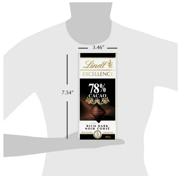 Lindt EXCELLENCE 78% Cacao Dark Chocolate Bar, 100g