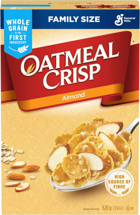 General Mills Oatmeal Crisp Almond Cereal Family Size, 628g/22.2oz