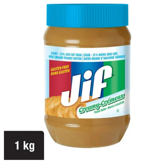 Jif Light Creamy Peanut Butter, 1kg