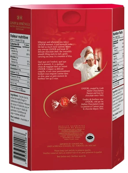 Lindt LINDOR Milk Chocolate Truffles Cornet, 408g Box