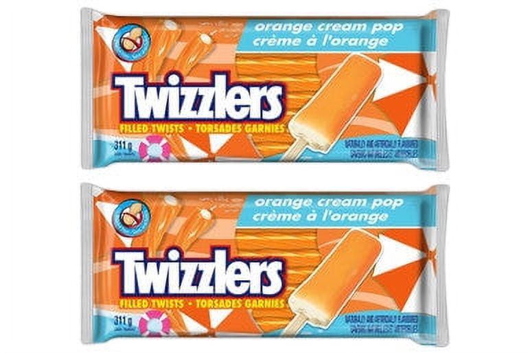 Twizzlers Orange Cream Pop Filled Twists Candy Licorice, 311g Each 2 Packages