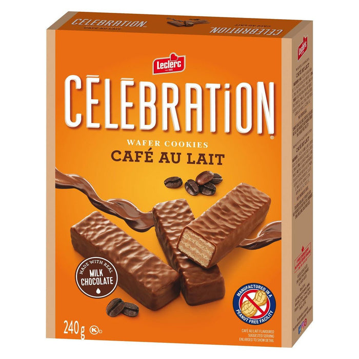 Celebration Cafe Au Lait Milk Chocolate Wafer Cookies 240g