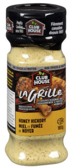 Club House La Grille Flavoured Seasoning Rub Honey Hickory 180g