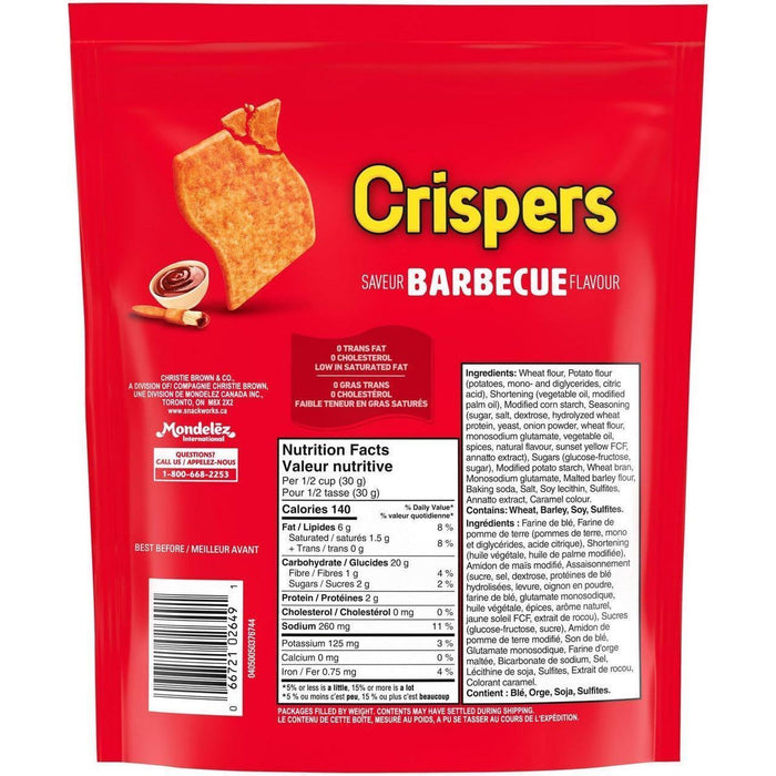 Christie Crispers Barbecue Crackers, 145g/5.1oz Bag