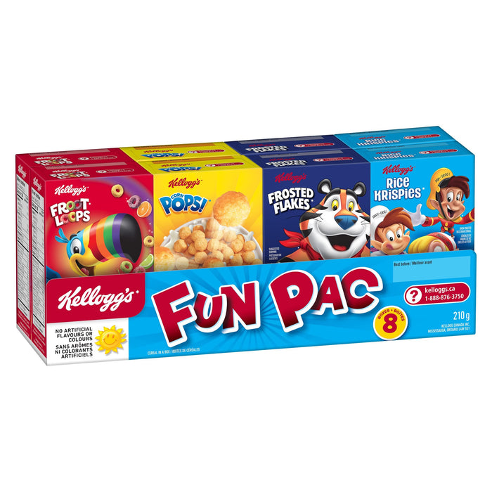 Kellogg's Fun Pak 210g Cereal Multipack 8 Mini Boxes