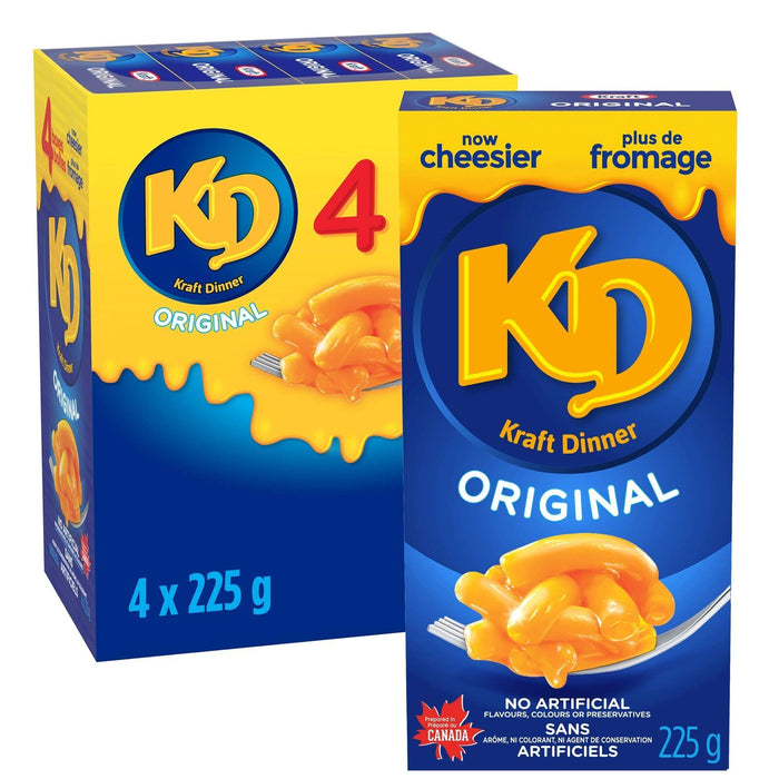 Kraft Dinner Original Macaroni & Cheese 225g, 4 BOXES, Canadian Product