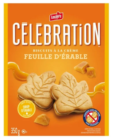 Celebration Leclerc Maple Leaf Creme Cookies, 350g