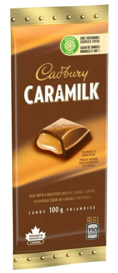 Cadbury Caramilk Caramel Chocolate Candy Bar, 100g