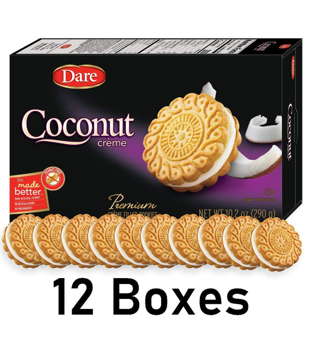 Dare Coconut Creme Filled Cookie 10.2oz Each 12 Boxes