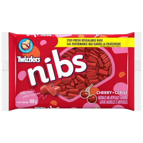 Twizzlers Licorice Candy, Cherry Nibs, Party Pack, 400g/14 oz Each 2 Packages