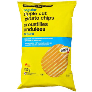 No Name Lightly Salted Regular Ripple Cut Potato Chips, 200g