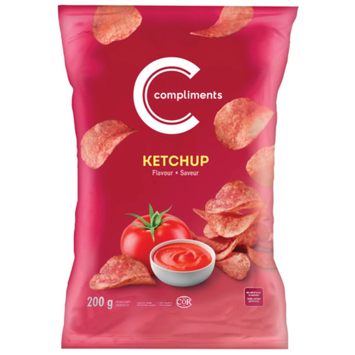 Compliments Ketchup Potato Chips, 200g/7.1oz Bag