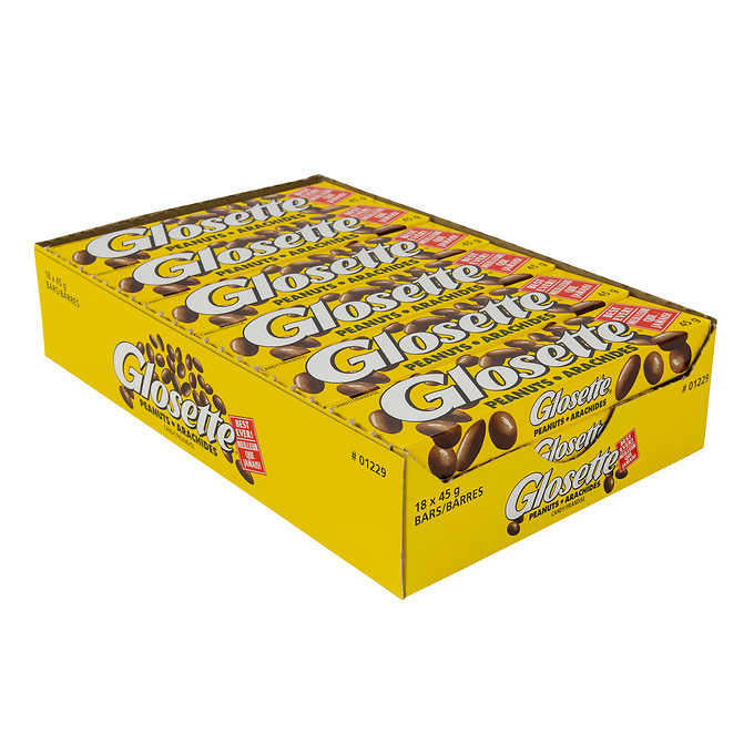 Glosette Chocolate Covered Peanuts, 45g Each 18 Boxes (Full Case)