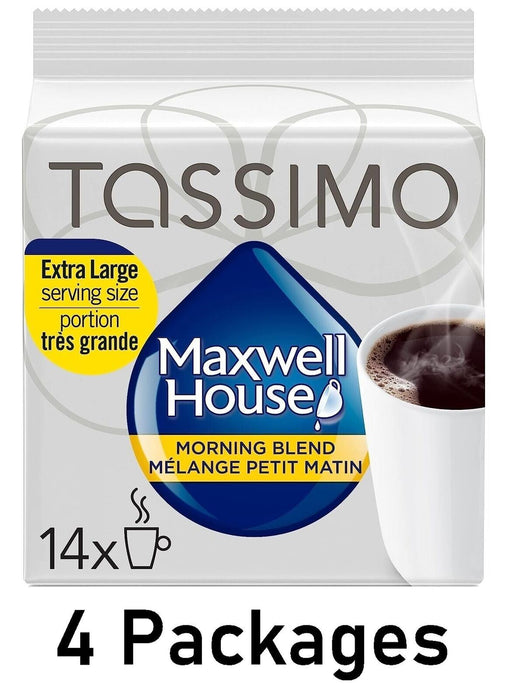 Tassimo Maxwell House Morning Blend Coffee Single Serve T-Discs, 123g Each 4 Box