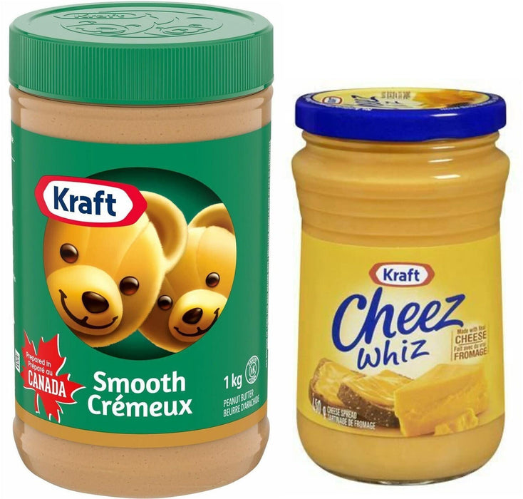 Kraft Peanut Butter (1kg) Cheez Whiz (450g)