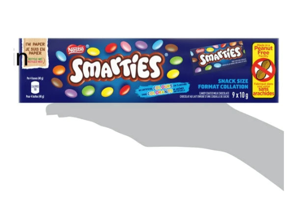 Nestle Smarties Chocolate Strips 9 Mini Boxes, 90g