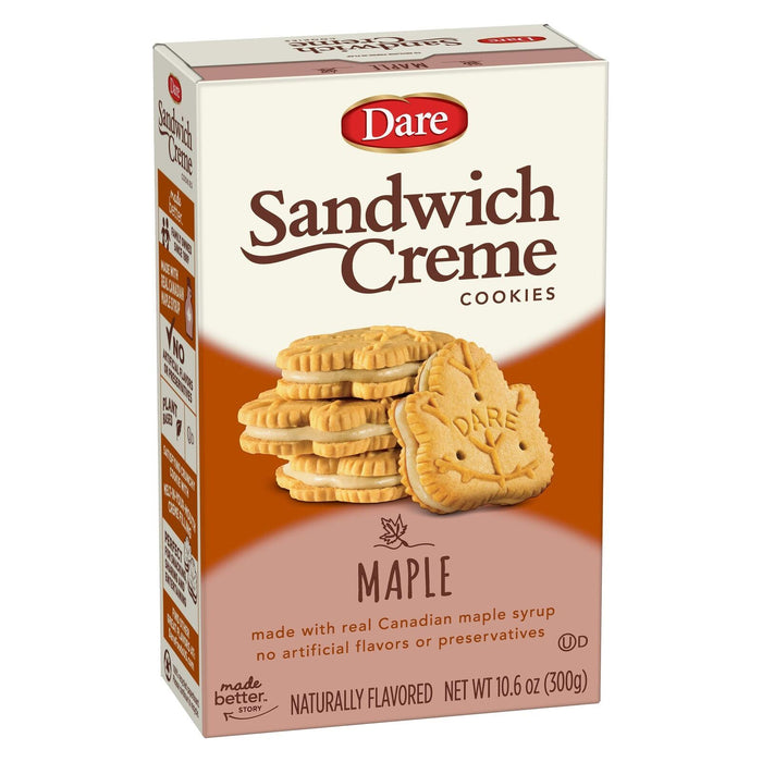 Dare Maple Creme Canadian Cookies with Real Maple Syrup, Peanut Free 10.6oz 12ct