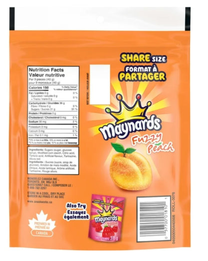 Maynards, Fuzzy Peach, Gummy Candy, Sharing Size, 308g