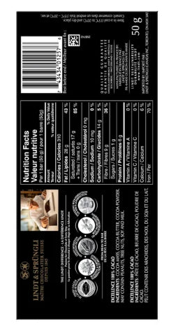 Lindt EXCELLENCE 100% Cacao Dark Chocolate Bar, 50g