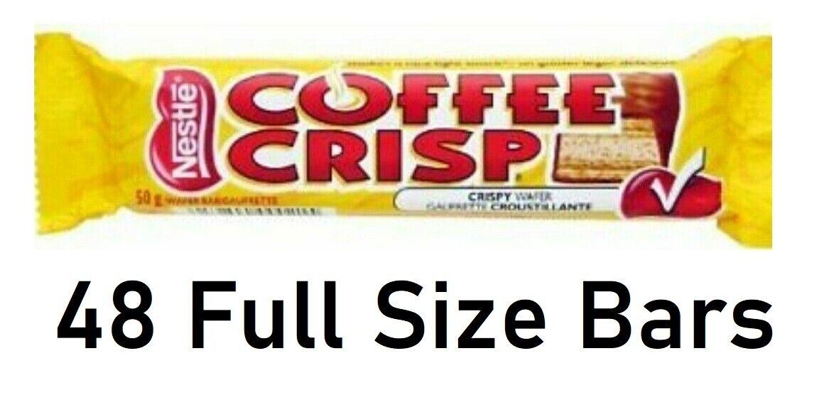 Nestle Coffee Crisp Chocolate Candy Bar 50g Each 48 Bars