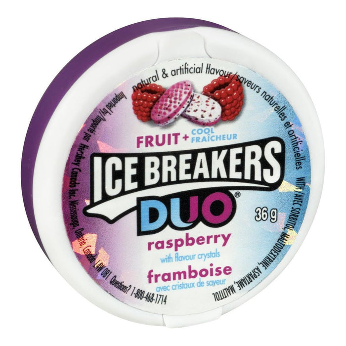 Ice Breakers Duo Raspberry Mints, 1.5oz 36g Each 6 Containers