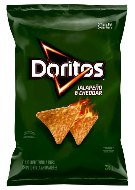 Doritos Jalapeno & Cheddar Flavored Tortilla Chips, 235g