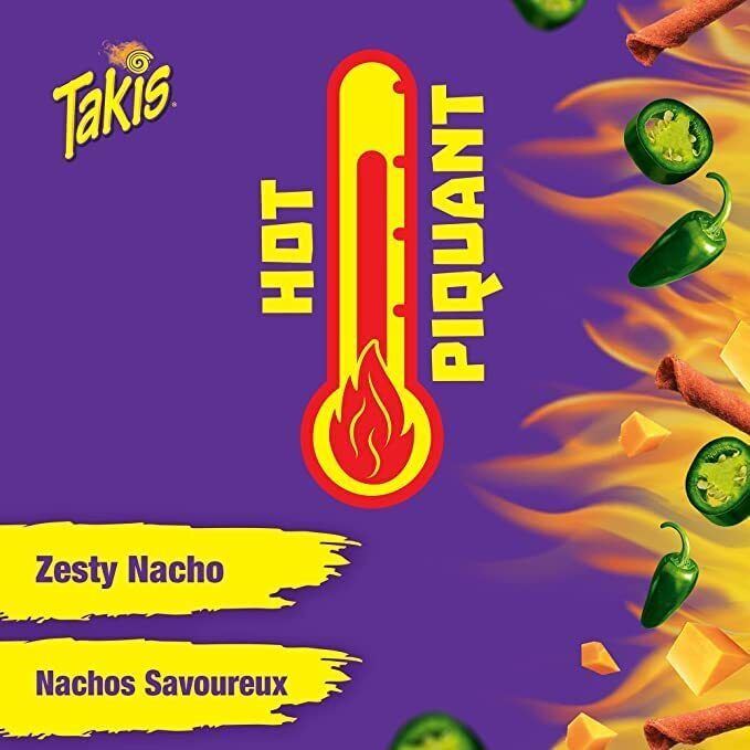 Takis Zesty Nacho Cheese Rolled Tortilla Chips 280g/9.8oz, 5 BAGS